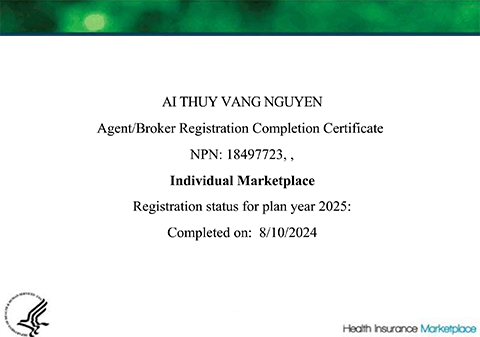 Agent Resistration Completion Certificate